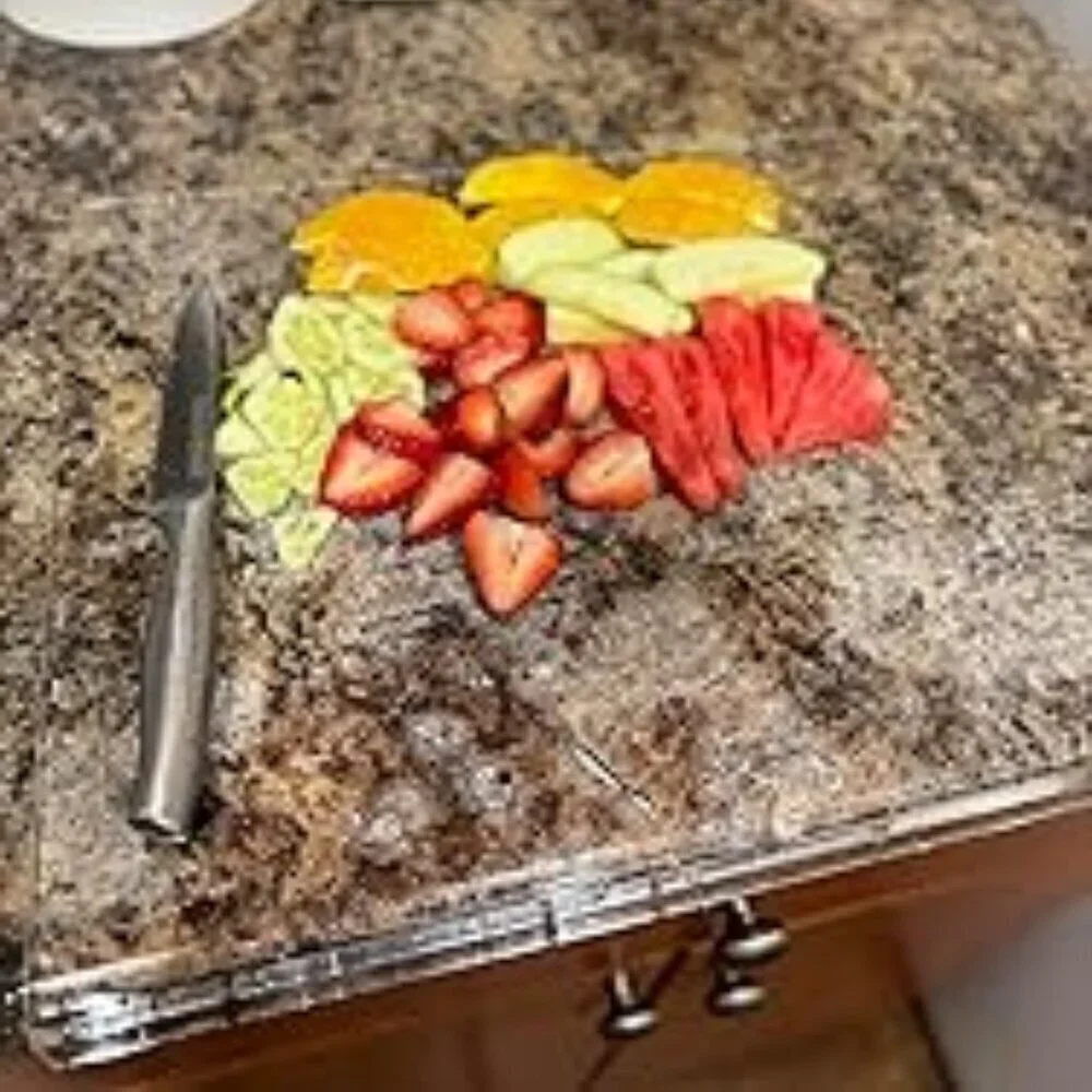 Acrylic Cutting Board with Counter Lip, Clear Cutting Boards for Countertop